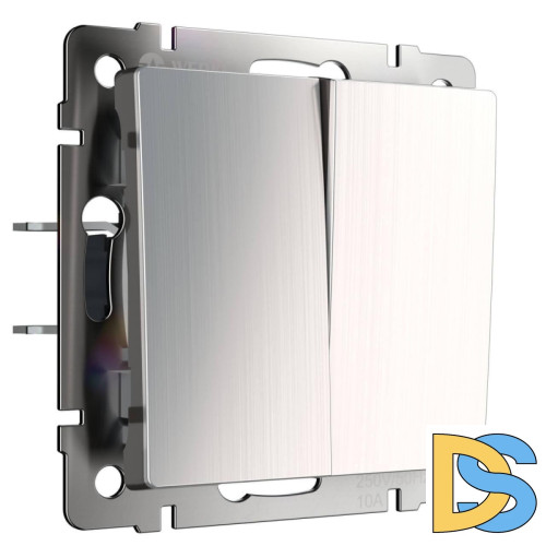 Выключатель двухклавишный Werkel глянцевый никель W1120002 4690389157882