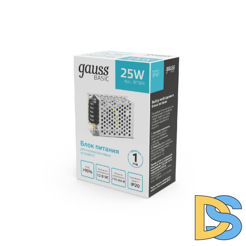 Блок питания Gauss Basic 25Вт DC12 IP20 BT501