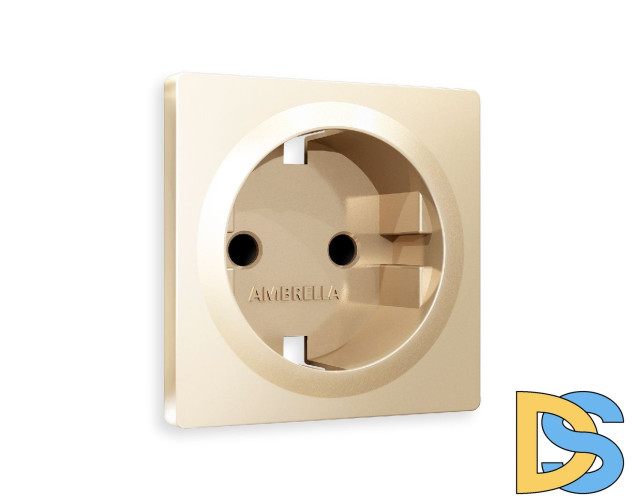 Лицевая панель для розетки с/з со шторками Ambrella Volt Alfa AP6070
