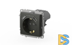 Розетка с заземлением и защитой от детей + два входа USB для заряда устройства ELBI Zena Vega 609-011100-317