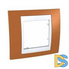 Рамка 1-ая (одинарная), Оранжевый/Белый, серия Unica, Schneider Electric
