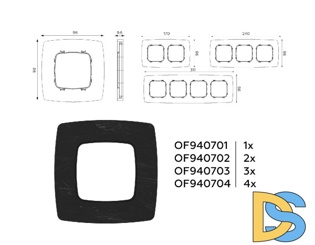 Рамка двухместная Ambrella Volt Opera OF940702