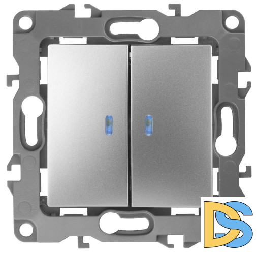 Выключатель двойной с подсветкой Эра 12-1105-03 Б0014659