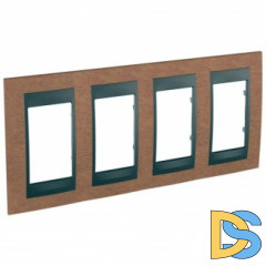 Рамка 4-ая (четверная), Дерево Вишня/Графит, серия UNICA TOP/CLASS, Schneider Electric