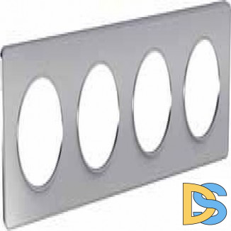 Рамка 4-ая (четверная), Алюминий, серия Odace, Schneider Electric