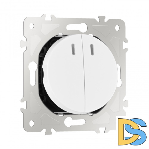 Выключатель двухклавишный проходной Arte Milano 202.33-2.white