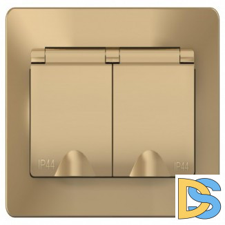 Розетка 1-ая электрическая, с заземлением, крышкой IР44, влагозащищенная, Титан, серия B