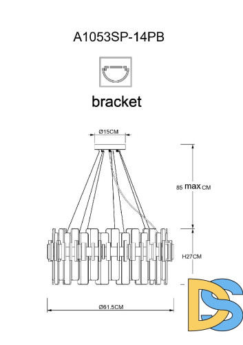 Подвесная люстра Arte Lamp Alya A1053SP-14PB