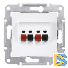 Розетка аудио для колонок 2-ая, Белый, серия Sedna, Schneider Electric