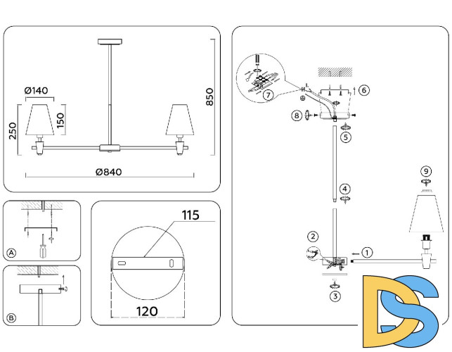 Люстра на штанге Ambrella Light High Light Heigh Light LH75053