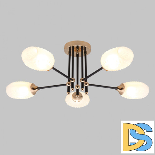 Потолочная люстра IMEX MD.4144-5-S-BK+FGD