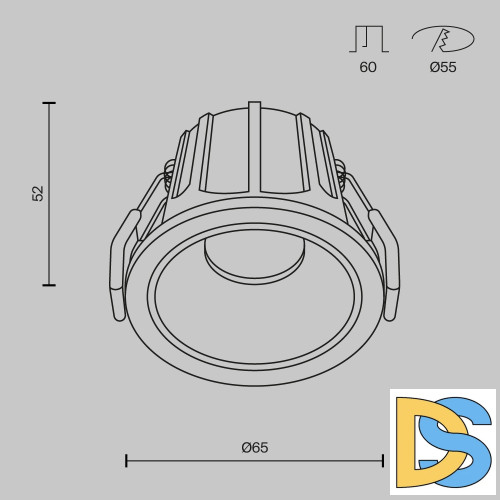 Встраиваемый светильник Maytoni Technical Alfa LED DL043-01-10W3K-RD-W