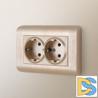 Рамка для двойной розетки (шампань) W0082111