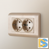 Рамка для двойной розетки (шампань) W0082111