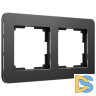 Рамка на 2 поста Werkel Platinum черный алюминий 4690389184451 W0022608