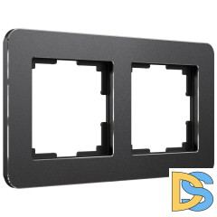 Рамка на 2 поста Werkel Platinum черный алюминий 4690389184451 W0022608