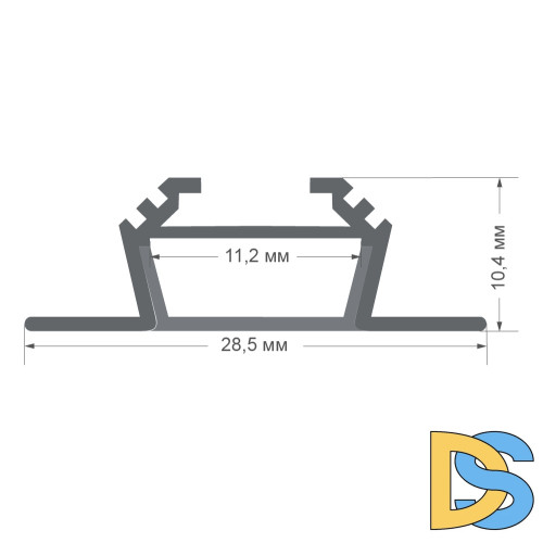 Профиль угловой накладной Apeyron ширина ленты до 10мм (рассеиватель, заглушки - 2шт) 08-07-Ч