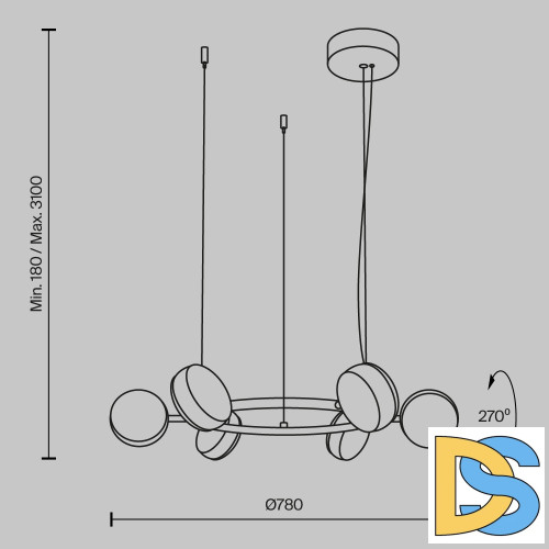 Подвесная люстра Maytoni Mind MOD299PL-L60BC3K