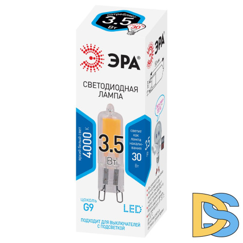 Лампа светодиодная Эра G9 3,5W 4000K LED JCD-3,5W-GL-840-G9 Б0049084