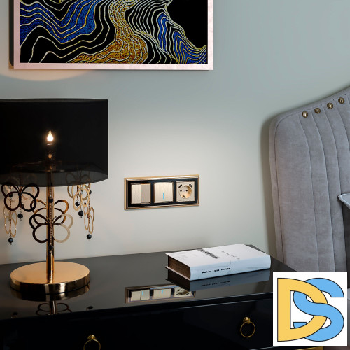 Выключатель двухклавишный Werkel с подсветкой (шампань рифленый) W1120110