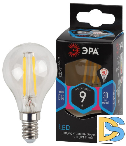 Лампа светодиодная Эра E14 9W 4000K F-LED P45-9w-840-E14 Б0047026