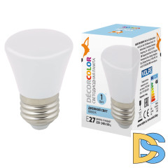 Лампа светодиодная Volpe Decor color LED-D45-1W/6000K/E27/FR/С BELL UL-00005804