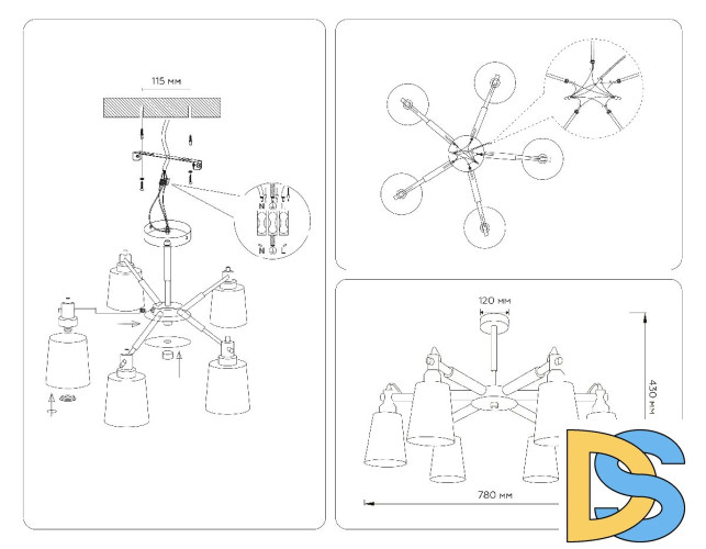 Люстра на штанге Ambrella Light Loft TR82211