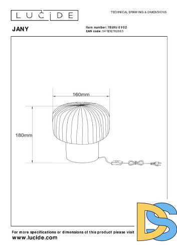 Настольная лампа Lucide Jany 78595/01/02