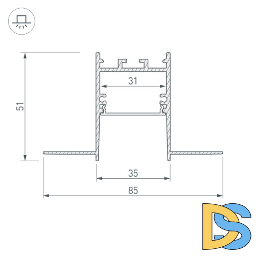 Профиль Arlight SL-Comfort32-Fantom-2000 Anod 033276