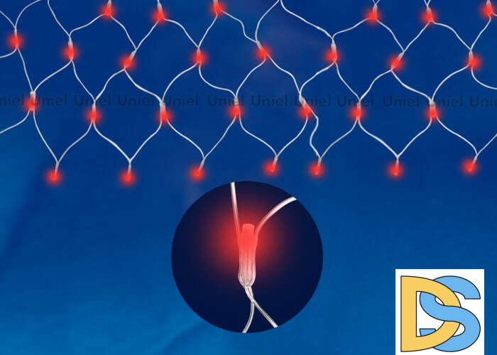 Светодиодная гирлянда (07940) Uniel занавес 220V красный ULD-N2520-240/DTA RED IP20