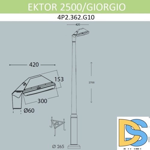 Садовый светильник Fumagalli Giorgio 4P2.362.G10.AYF1R