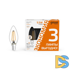 Лампа светодиодная Gauss Basic Filament E14 5,5W 2700K 1031116T