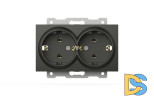 Розетка двухместная с заземлением ELBI Zena Vega 609-011100-907