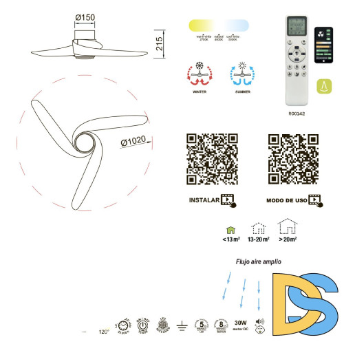 Люстра-вентилятор Mantra Island 8713