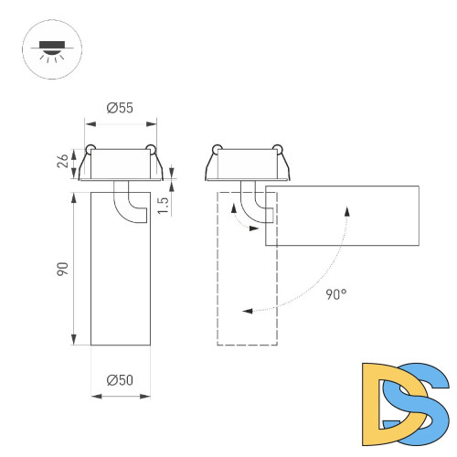 Встраиваемый спот Arlight SP-GABI-BUILT-FLAP-R50-9W Day4000 049930