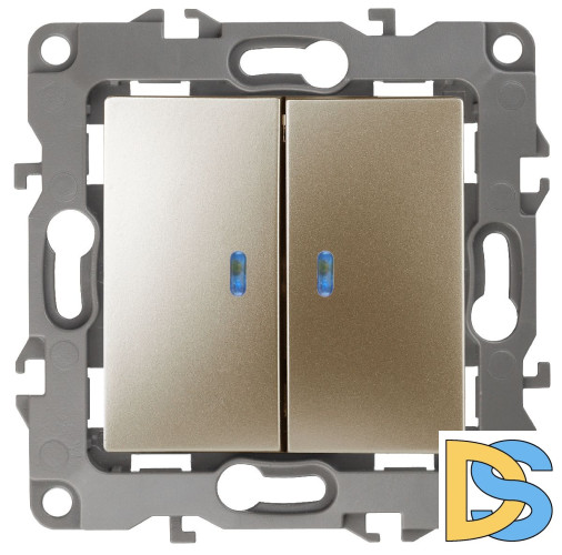 Выключатель двойной с подсветкой Эра 12-1105-04 Б0014660