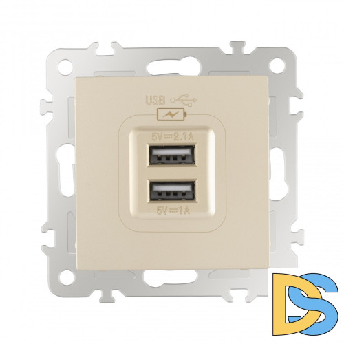 Розетка USB 2.1А+1А Arte Milano 206.46-1.shampan