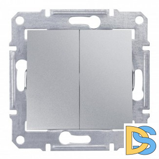 Выключатель 2-клавишный, влагозащищенный IP44, Алюминий, серия Sedna, Schneider Electric