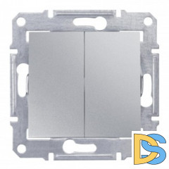 Выключатель 2-клавишный, влагозащищенный IP44, Алюминий, серия Sedna, Schneider Electric