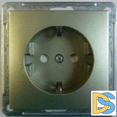 Розетка 1-ая электрическая, с заземлением и защитными шторками, Шампань, серия Wessen 59, Schneider Electric