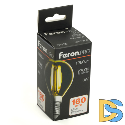 Лампа светодиодная Feron LB-1708 E14 8W 2700K 51259