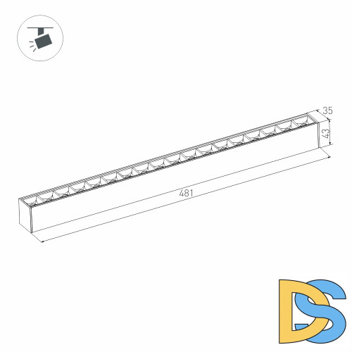 Трековый светодиодный светильник Arlight Mag-Laser-45-L480-27W Day4000 032649