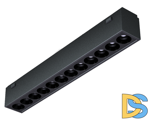 Трековый магнитный светильник iLedex Vision 4825-039-L197-12W-36DG-4000K-BK