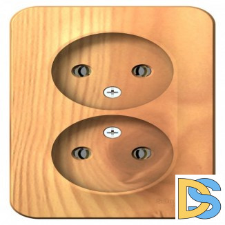 Розетка 2-ая б/з без шторок 16А,250В, изолир пластина Schneider Blanca Ясень