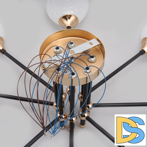 Потолочная люстра IMEX MD.4144-8-S-BK+FGD