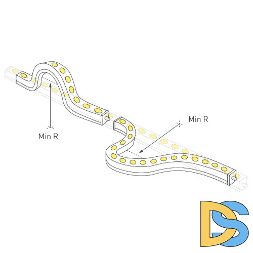 Грейзер Arlight DMX THOR-3D-F24-25x27mm 24V RGB (17 W/m, IP65, 1m, wire x2) 045257