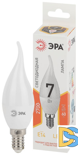 Лампа светодиодная Эра E14 7W 2700K LED BXS-7W-827-E14 Б0028482