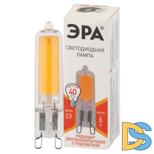 Лампа светодиодная Эра G9 6W 2700K LED JCD-6W-GL-827-G9 Б0049085
