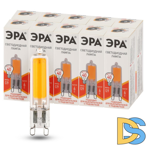 Лампа светодиодная Эра G9 6W 2700K LED JCD-6W-GL-827-G9 Б0049085