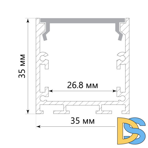 Профиль алюминиевый накладной с крепежами Feron CAB256 10369